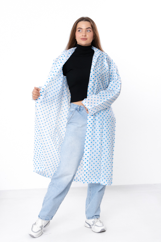 Дощовик універсальний з капюшоном в горох